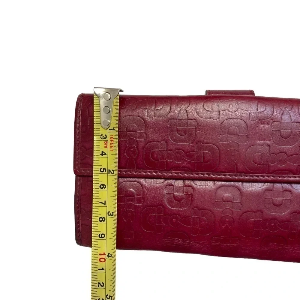 Gucci burgandy red leather embossed long wallet - Picture 3 of 12